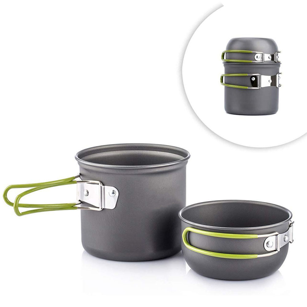 Outdoor Camping Kitchen Set - Ultralight Camping Pots Cookware Set Portable