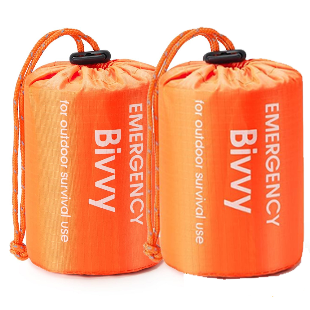 Camping Rain Poncho - Emergency Sleeping Bag Survival Blanket Thermal