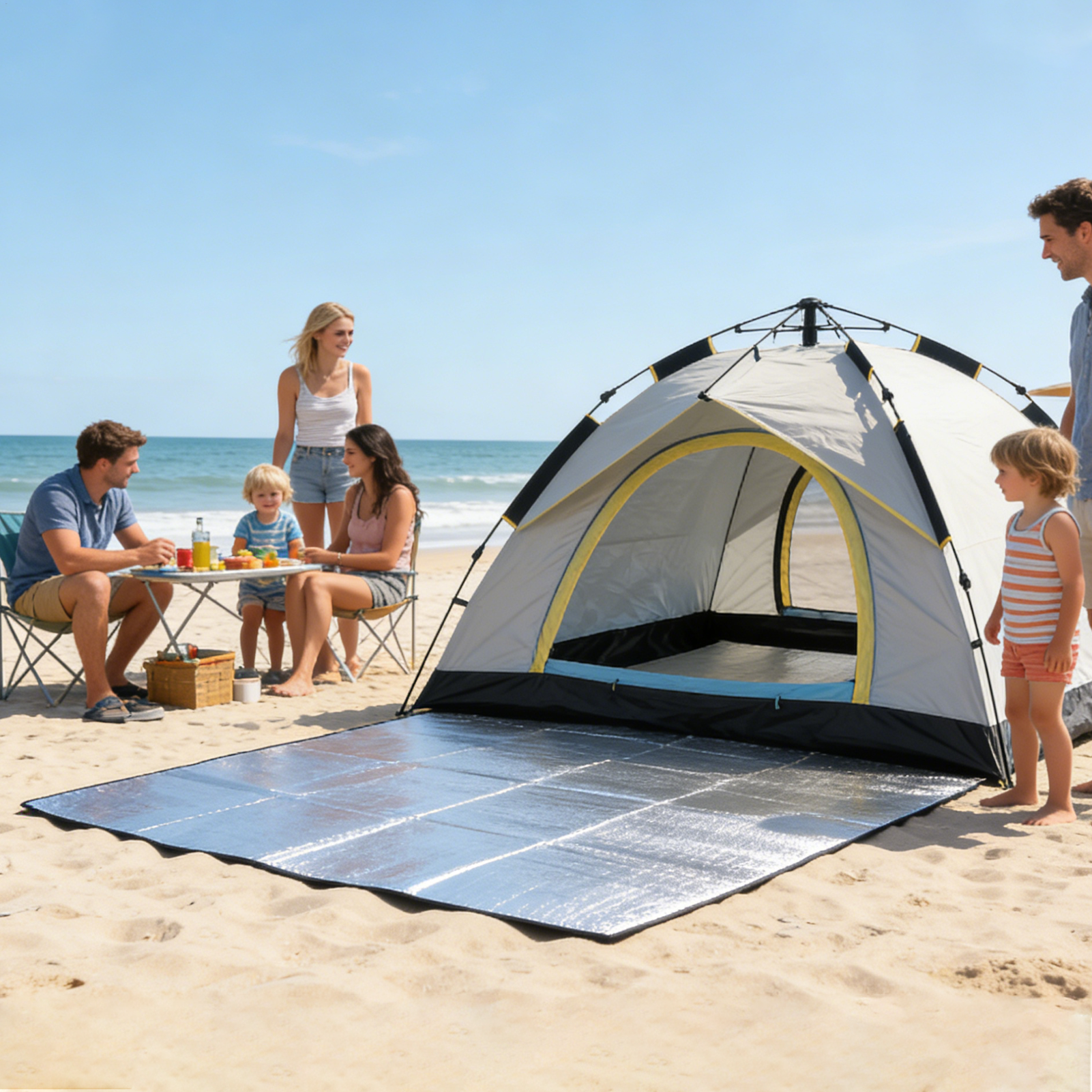 Outdoor Camping Mat Waterproof - Sleeping Mat Camping 6.5x6.5ft Waterproof Insulated