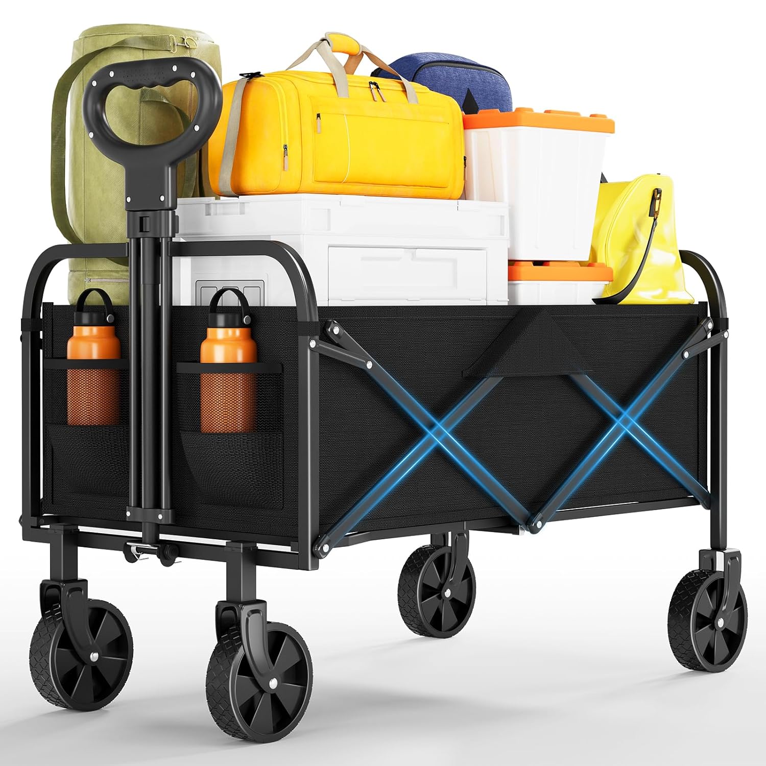 Outdoor Camping Shop - Large Foldable Garden Wagon Cart Portable