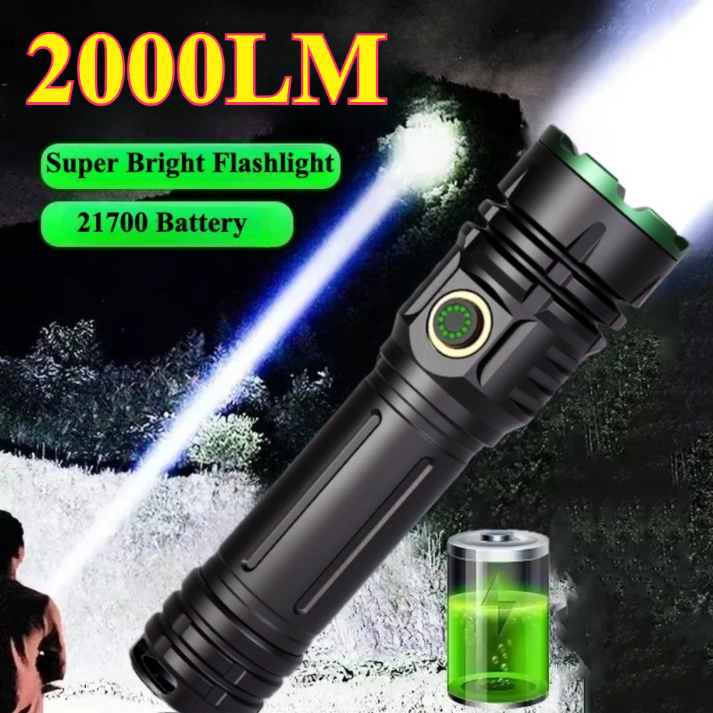 Outdoor Camping Lantern - 2000LM Super Bright Led Flashlight Rechargeable