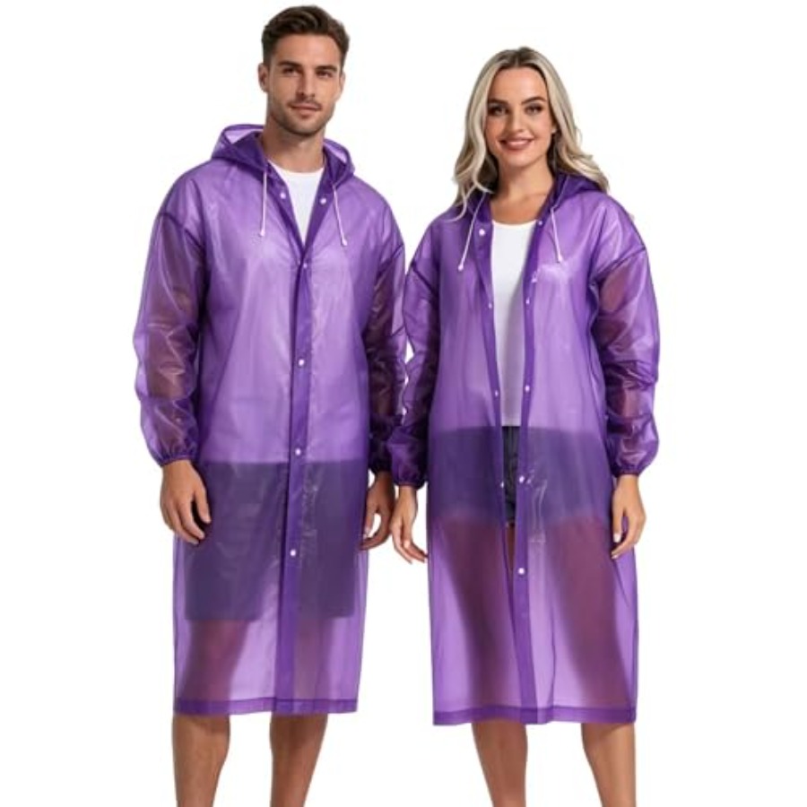 Camping Rain Poncho - Rain Coats for Adults, 2 Pack
