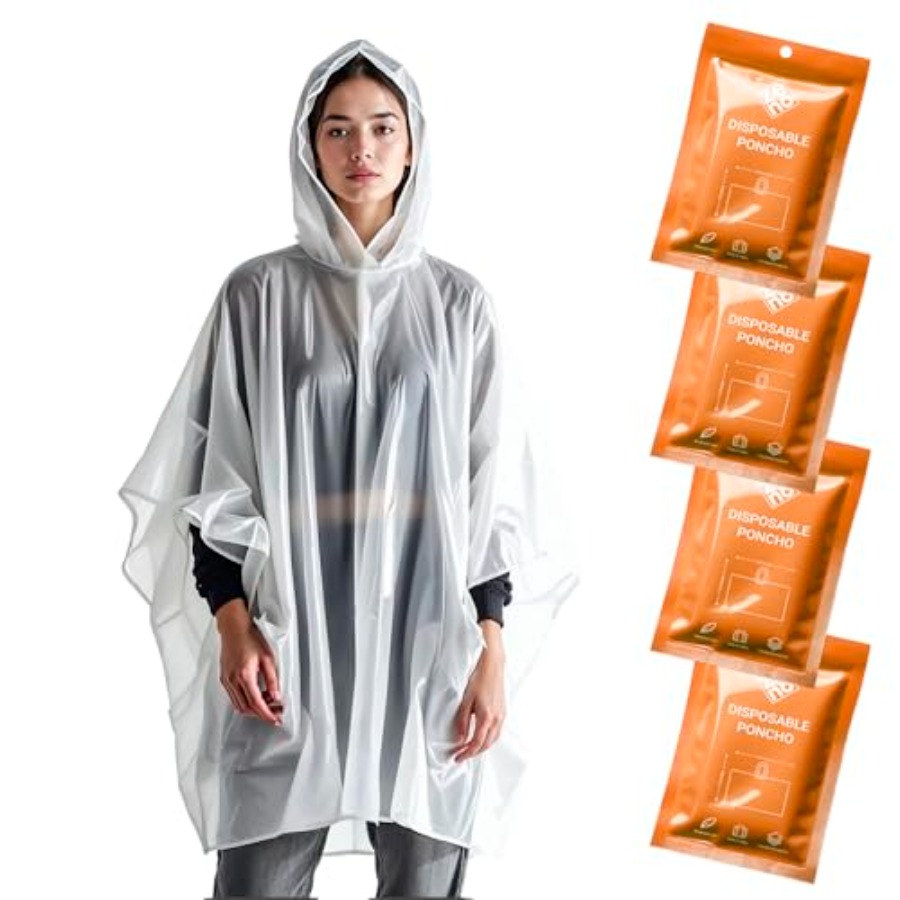 Camping Rain Poncho - Disposable Rain Ponchos for Adults -
