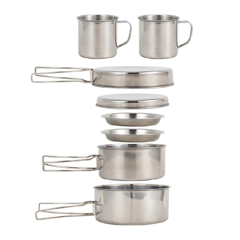 8pcs/Set Camping Cookware Mess - Outdoor Camping Kitchen Set ulasan dan harga