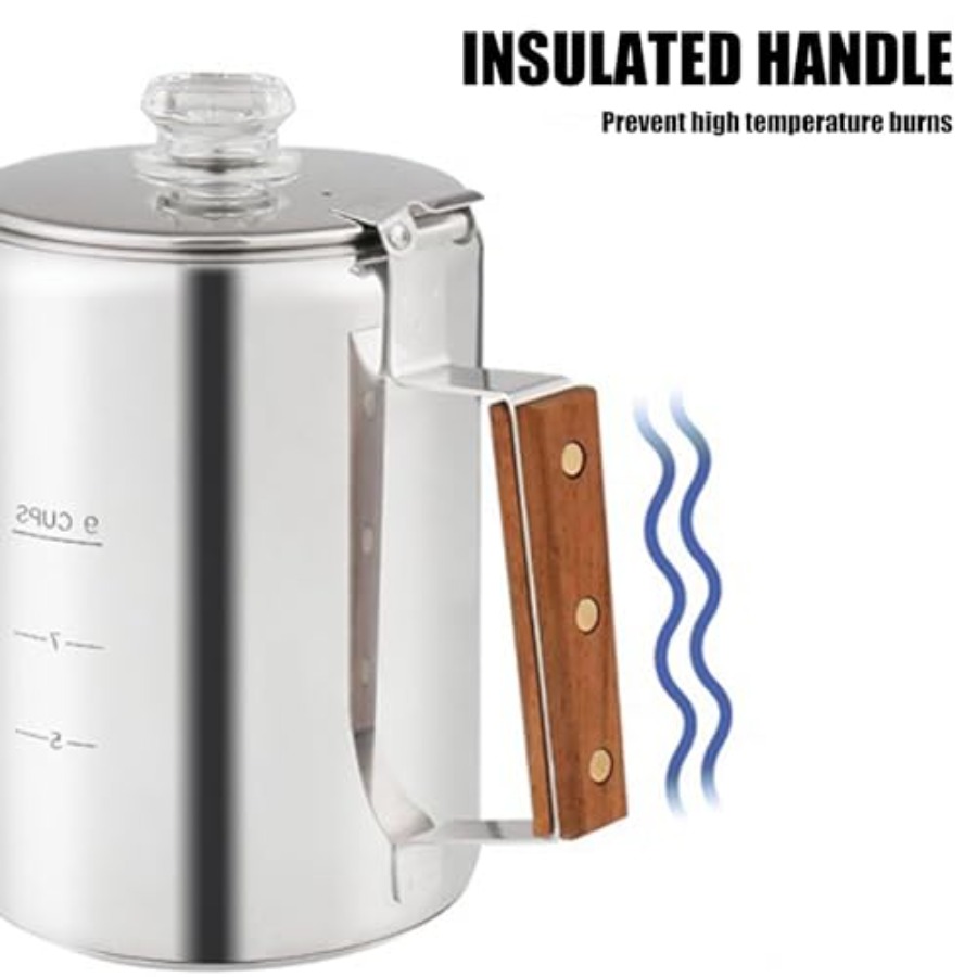 Stainless Steel Coffee Percola - Camp Percolator Coffee ulasan dan harga