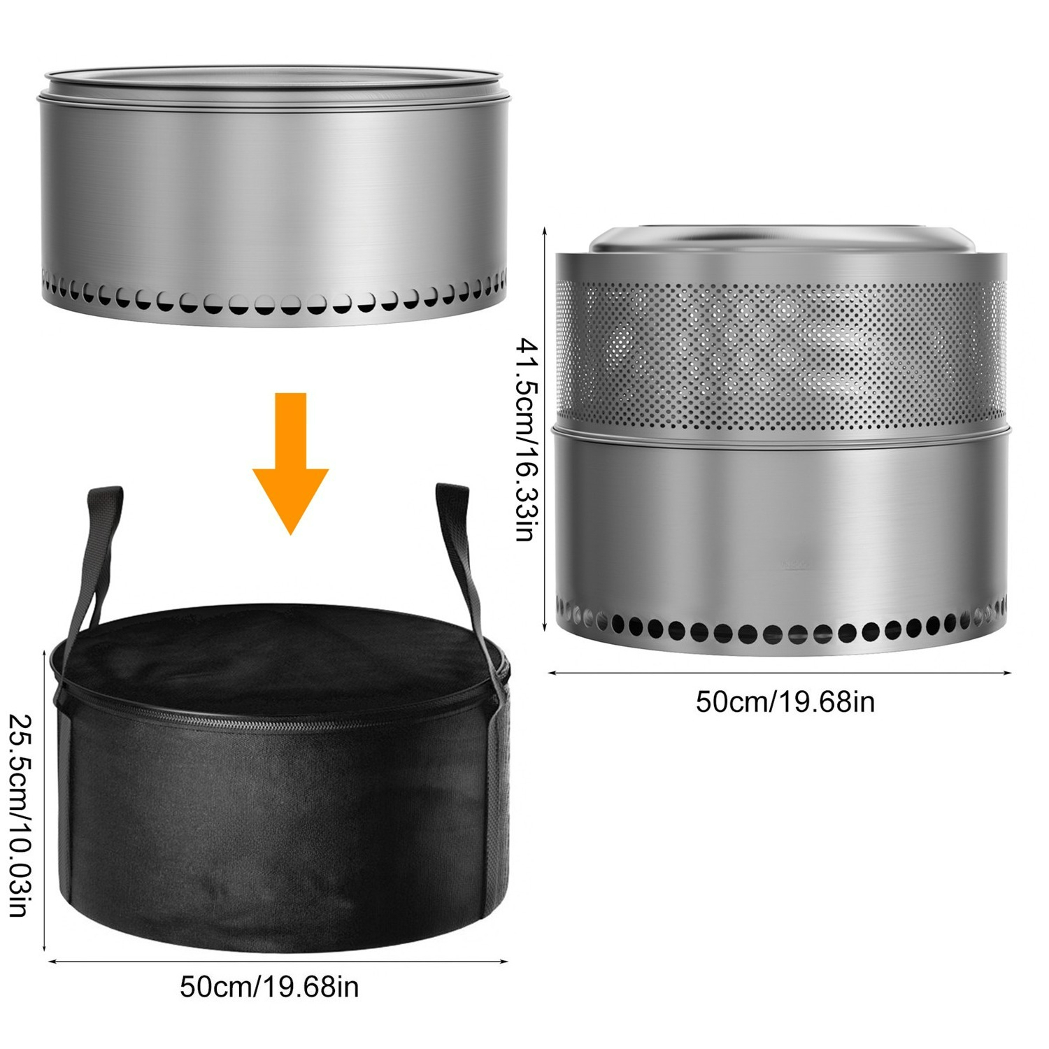 50 CM Smokeless Camping Fire P - Outdoor Camping Fire Pit ulasan dan harga