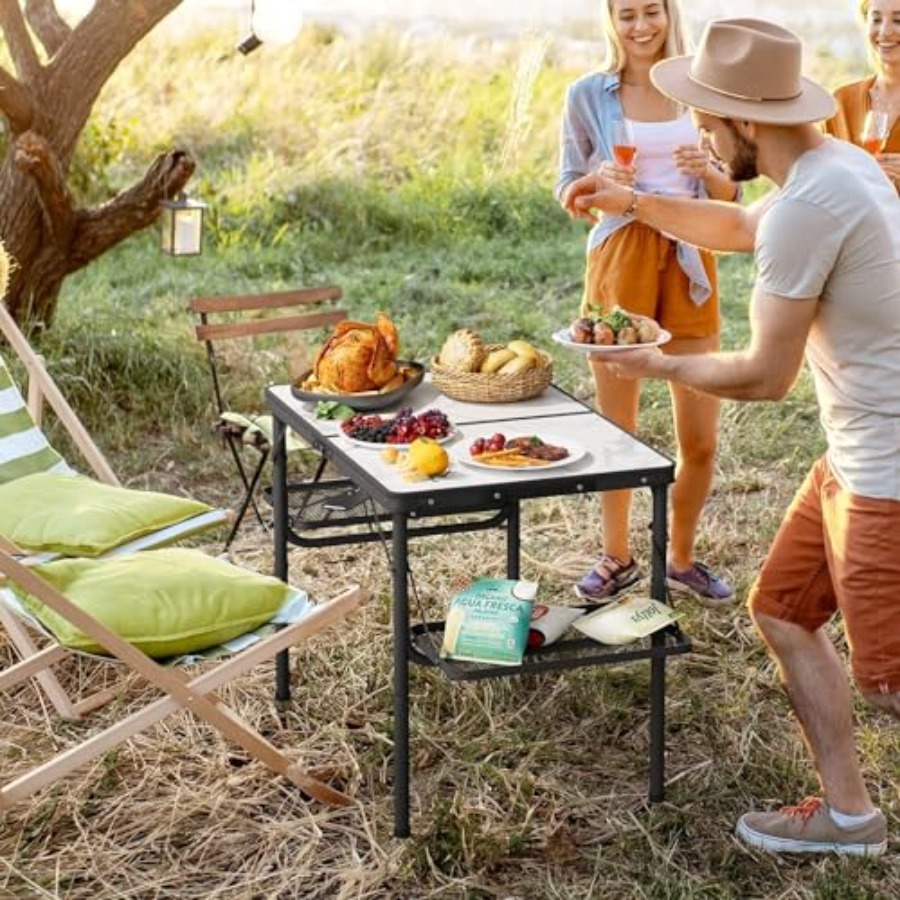 3ft Folding Camping Table Alum - Outdoor Camping Table With Storage ulasan dan harga