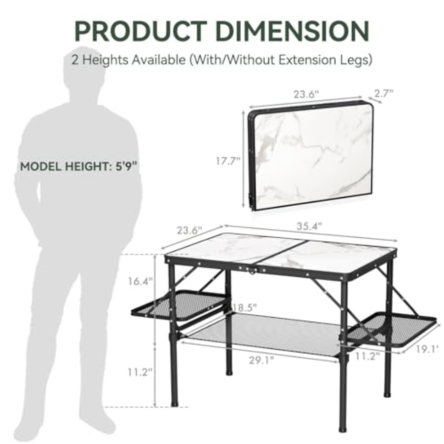 3ft Folding Camping Table Alum - Outdoor Camping Table With Storage ulasan dan harga