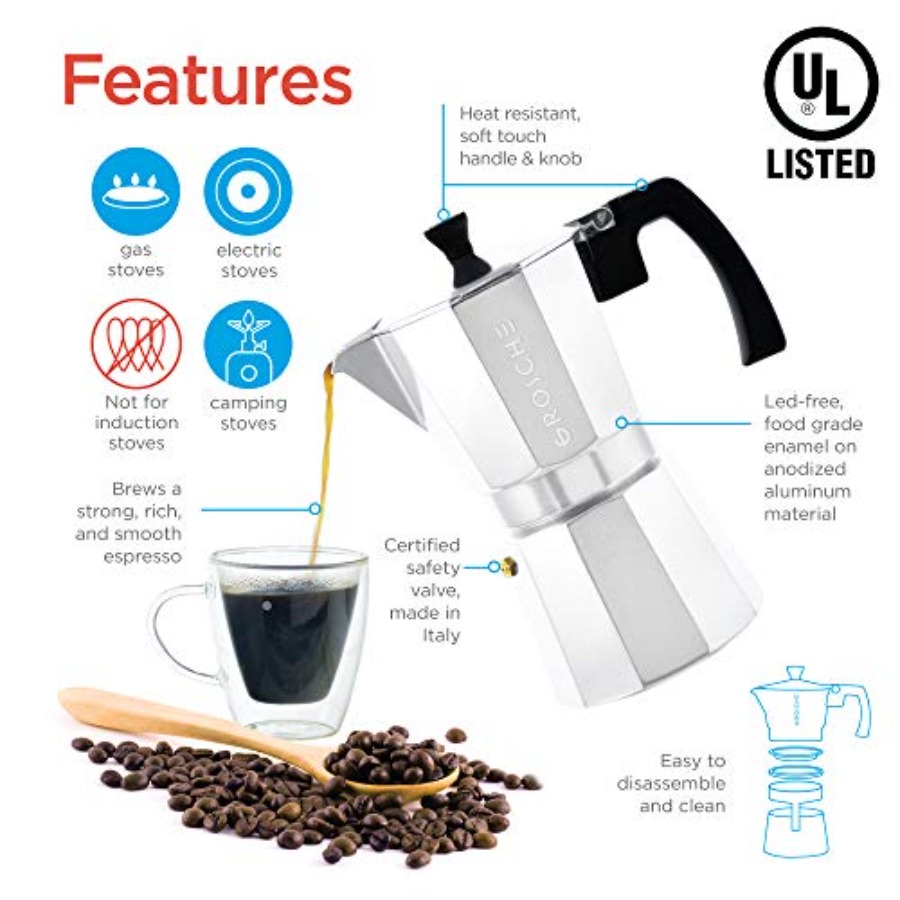 Milano Moka Pot 9 Espresso Cup - Camp Percolator Coffee ulasan dan harga