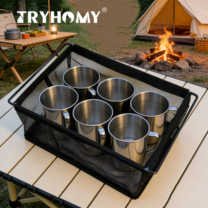 Tryhomy Igt 1  Unit Basket Dra - Outdoor Camping Table With Storage ulasan dan harga