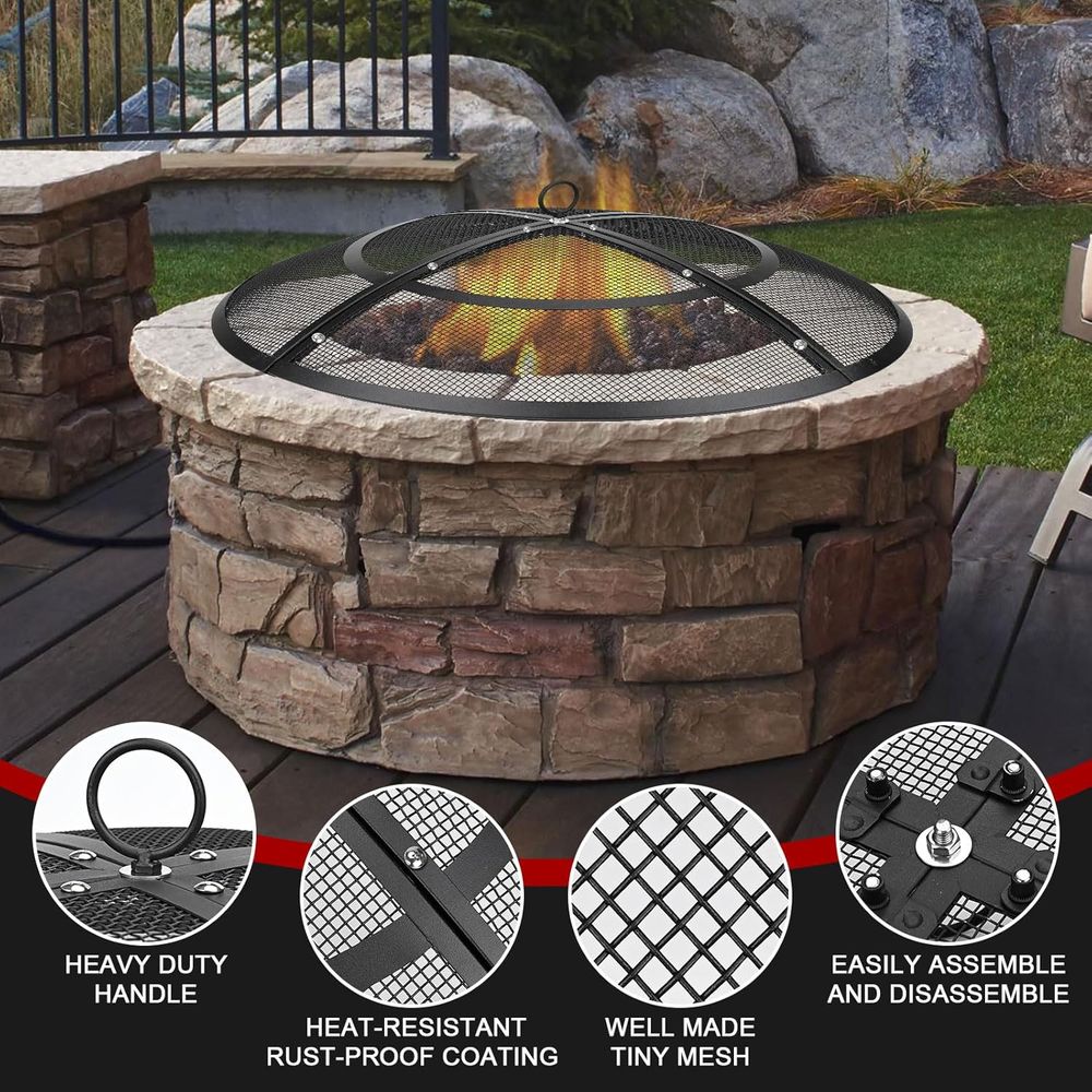 36 Inch Round Mesh Fire Pit Sc - Outdoor Camping Fire Pit ulasan dan harga