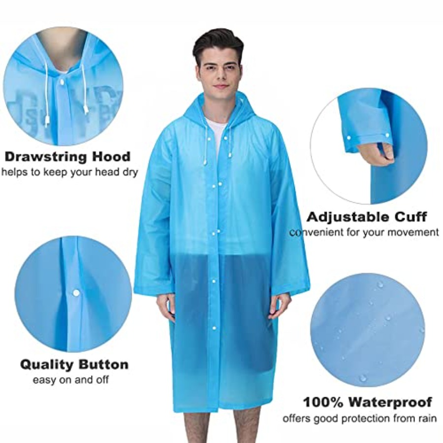 Rain Ponchos Raincoats for Adu - Camping Rain Poncho ulasan dan harga