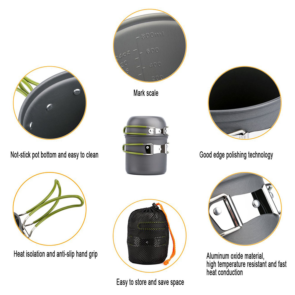 Ultralight Camping Pots Cookwa - Outdoor Camping Kitchen Set ulasan dan harga