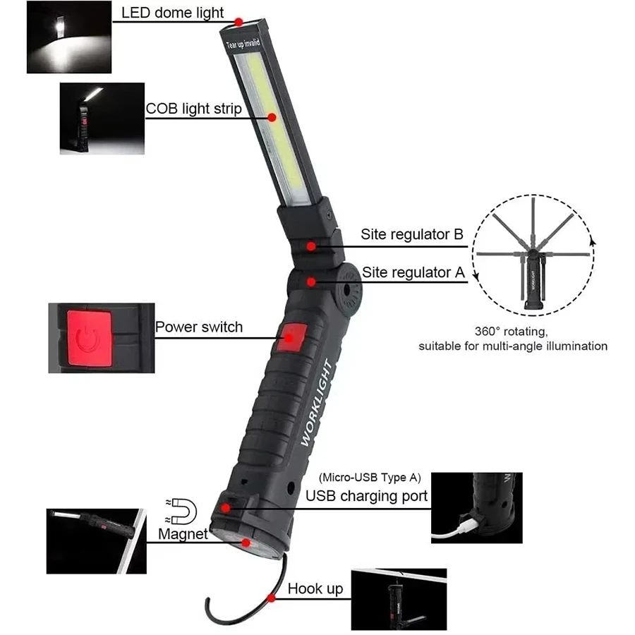 Rechargeable Magnetic Work Lig - Outdoor Camping Lantern ulasan dan harga