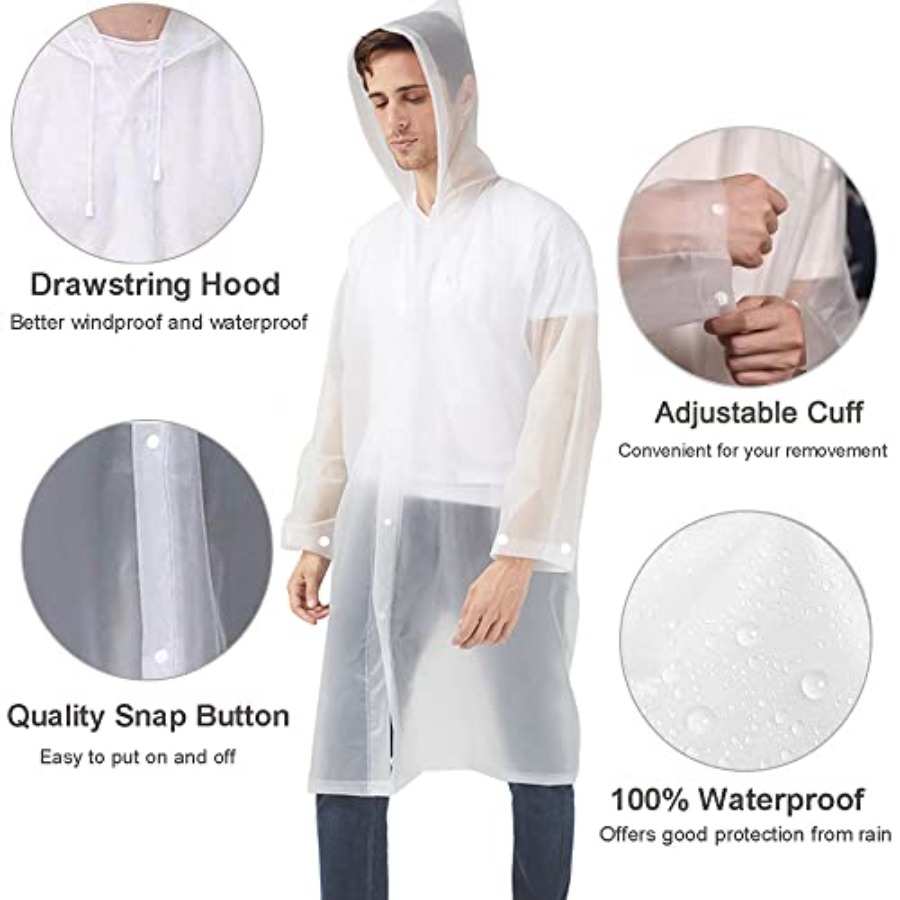 Rain Ponchos Raincoats for Adu - Camping Rain Poncho ulasan dan harga