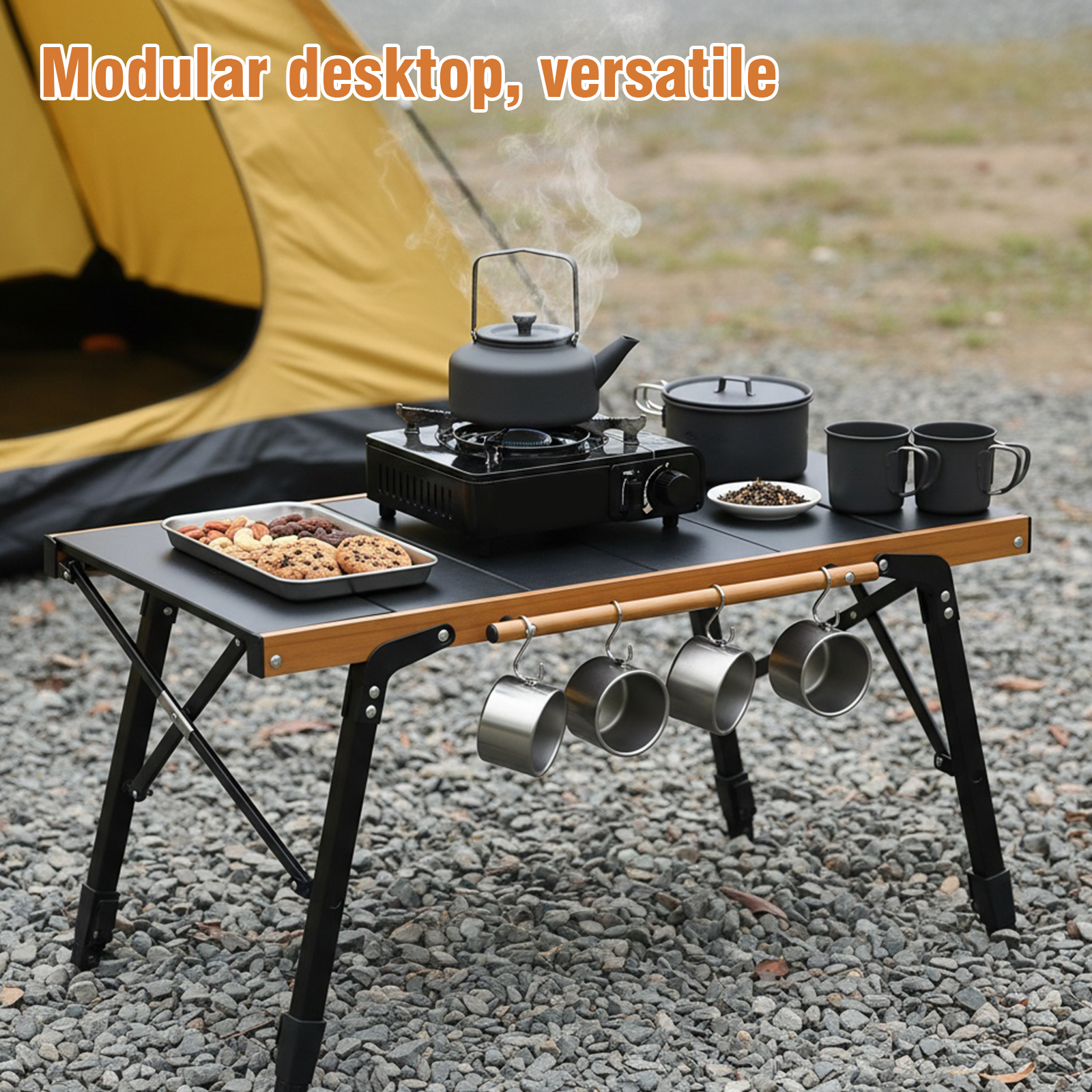Portable Camping Table with St - Outdoor Camping Table With Storage ulasan dan harga