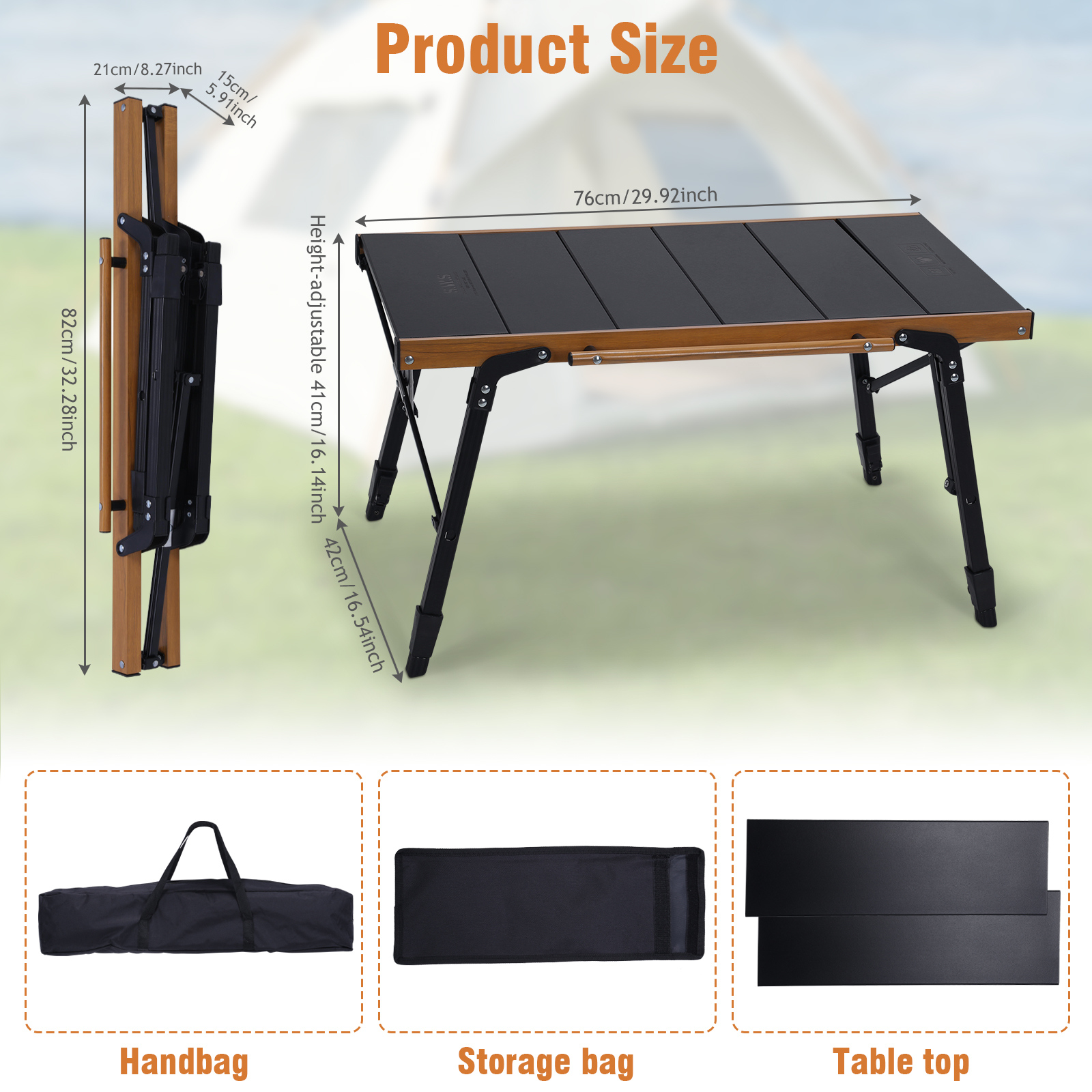Portable Camping Table with St - Outdoor Camping Table With Storage ulasan dan harga
