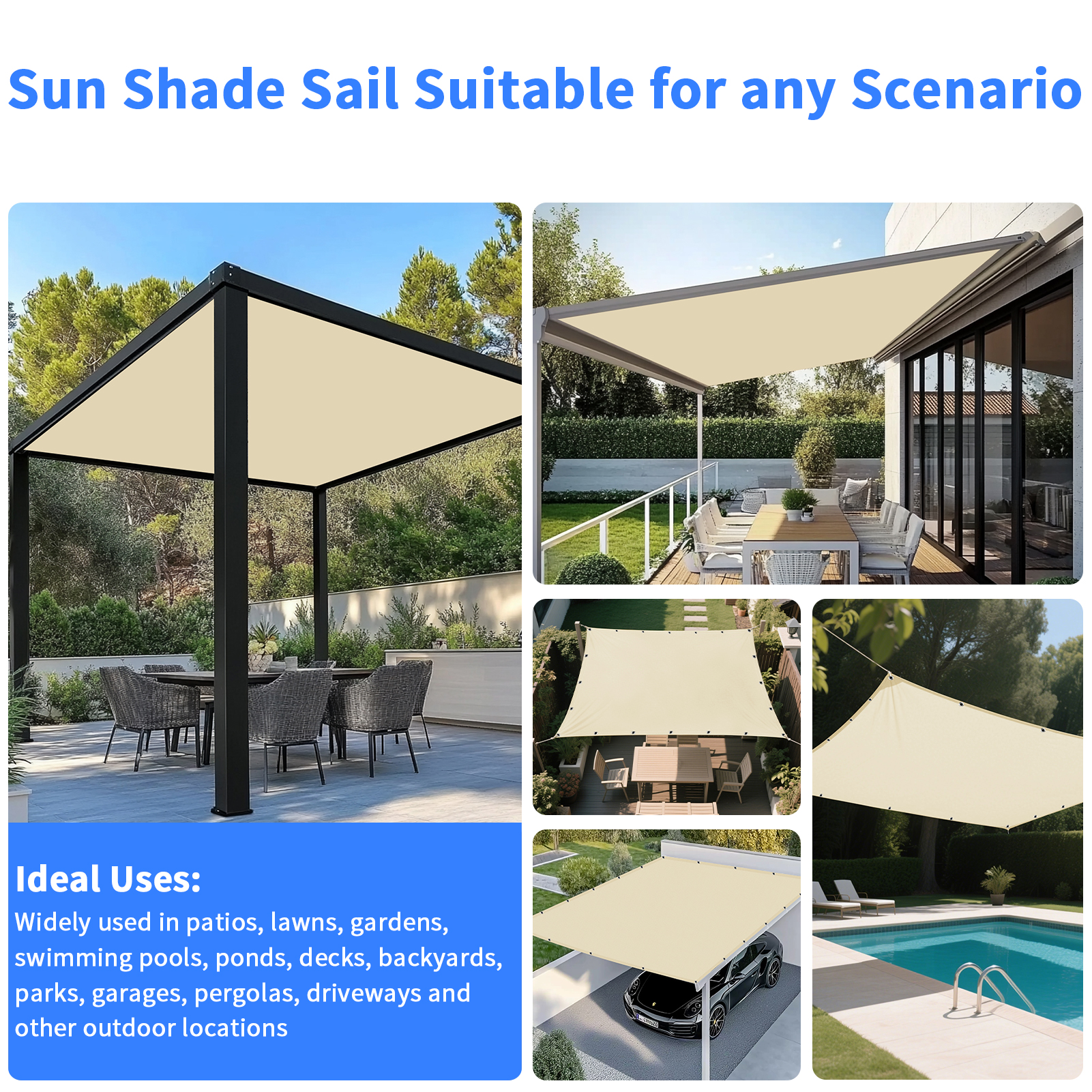 5x4m 4x3m 3x2m Garden Sun Shad - Outdoor Camping Awning ulasan dan harga