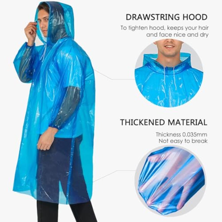 Disposable Rain Ponchos for Ad - Camping Rain Poncho ulasan dan harga