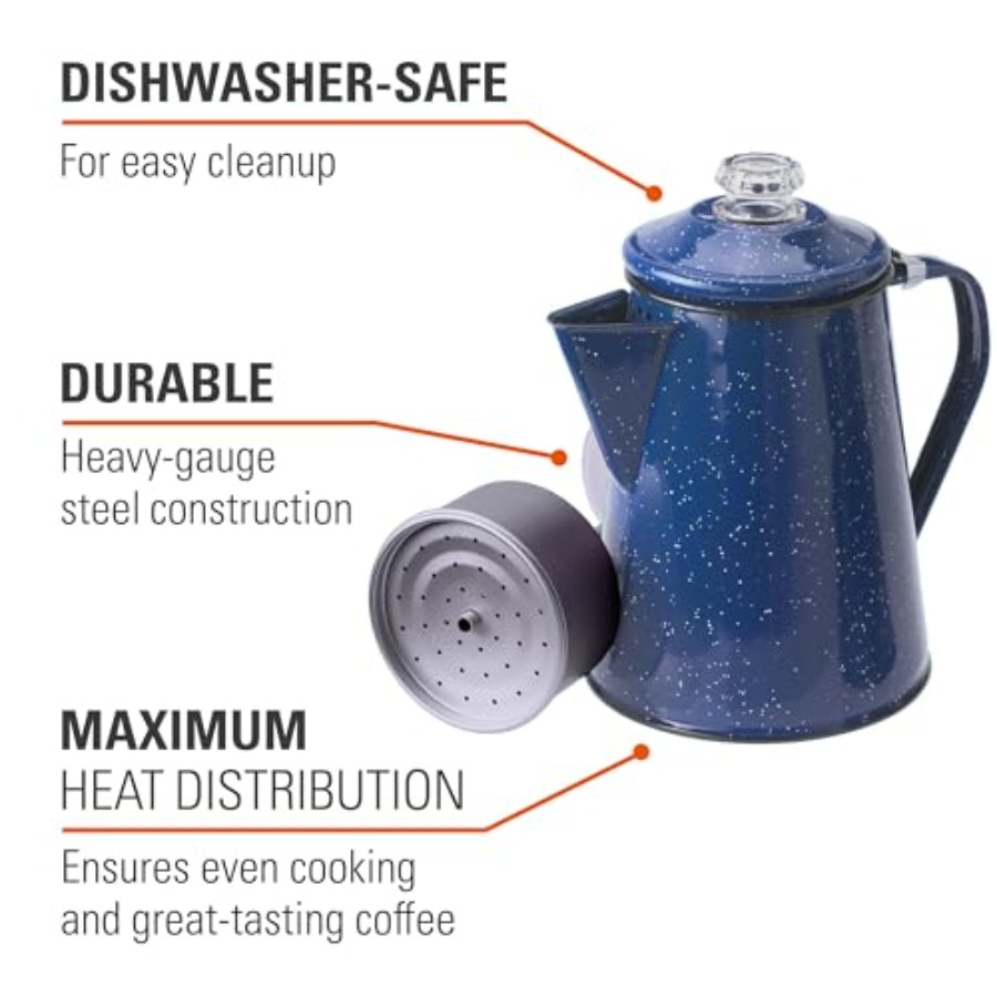 Percolator Coffee Pot Enamelwa - Camp Percolator Coffee ulasan dan harga