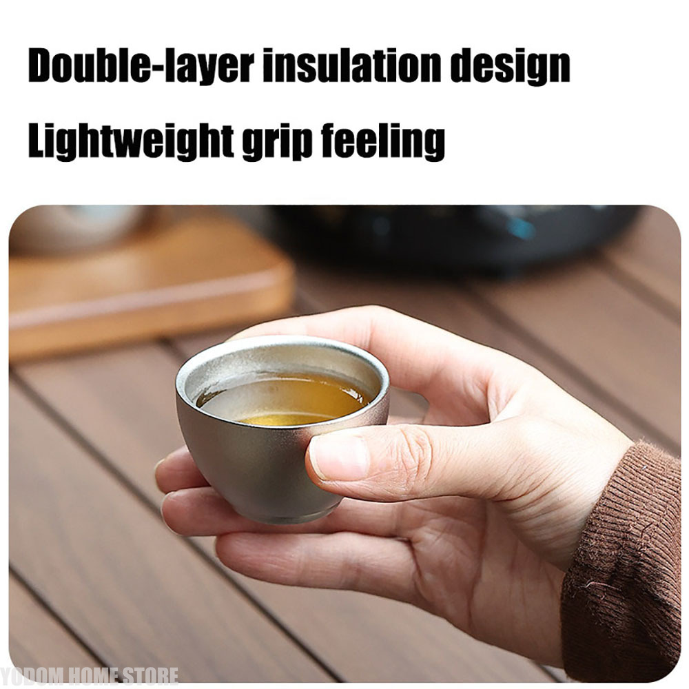 Small 100% Titanium Tea Cup Do - Outdoor Camping Kitchen ulasan dan harga
