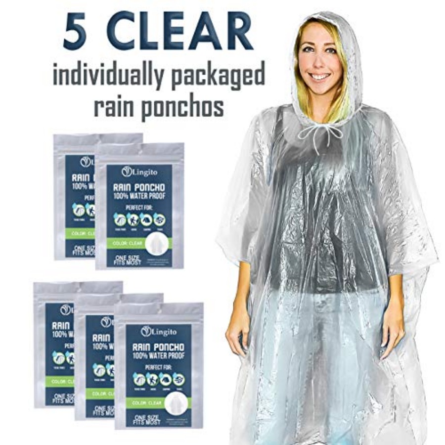 Clear Emergency Rain Ponchos A - Camping Rain Poncho ulasan dan harga