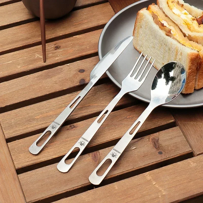 HWZBBEN Titanium Fork Spoon Kn - Outdoor Camping Kitchen Set ulasan dan harga