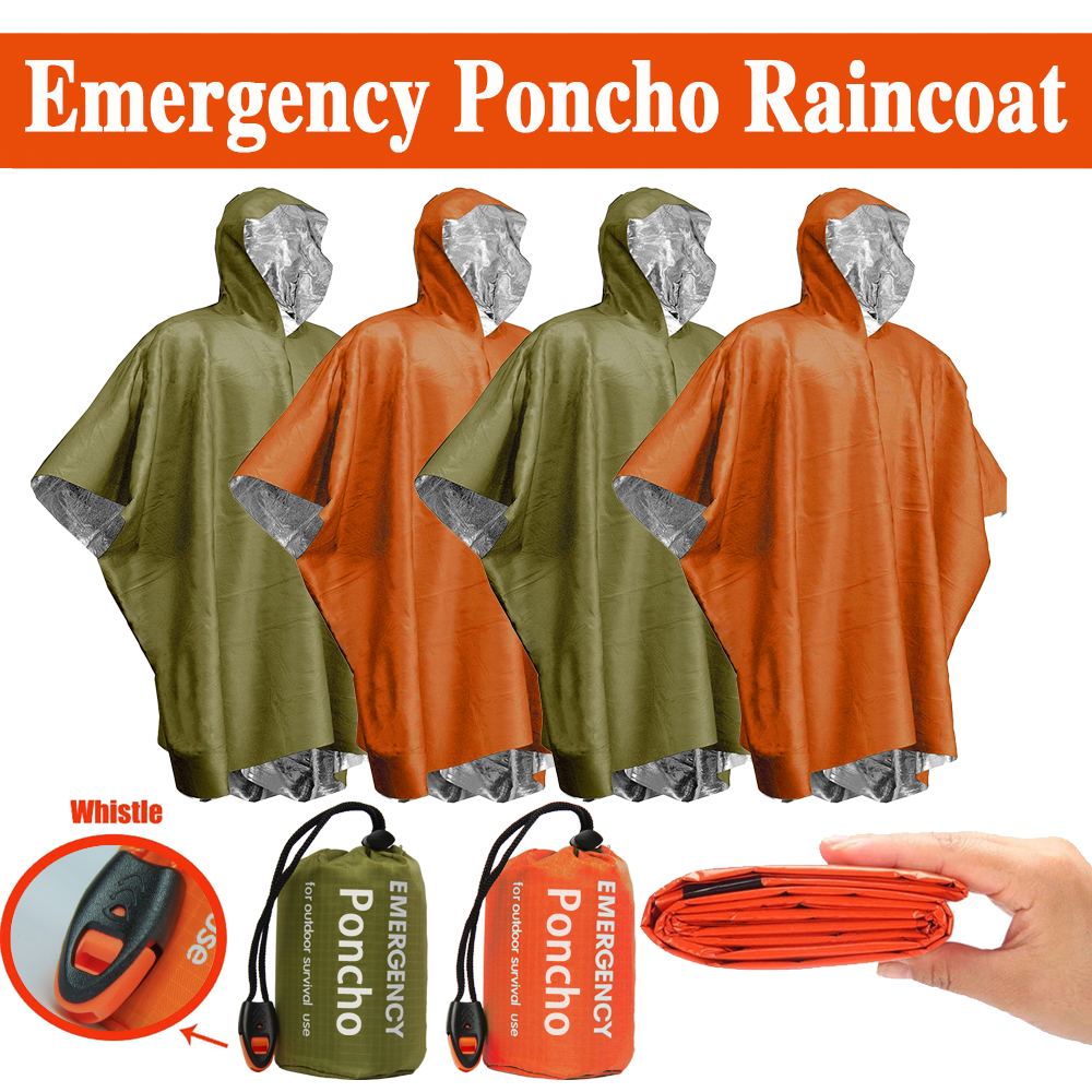 Emergency Rain Poncho Thermal  - Camping Rain Poncho ulasan dan harga