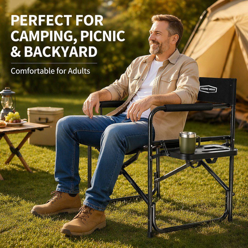 2PCS Portable Outdoor Chair wi - Outdoor Camping Table With Storage ulasan dan harga