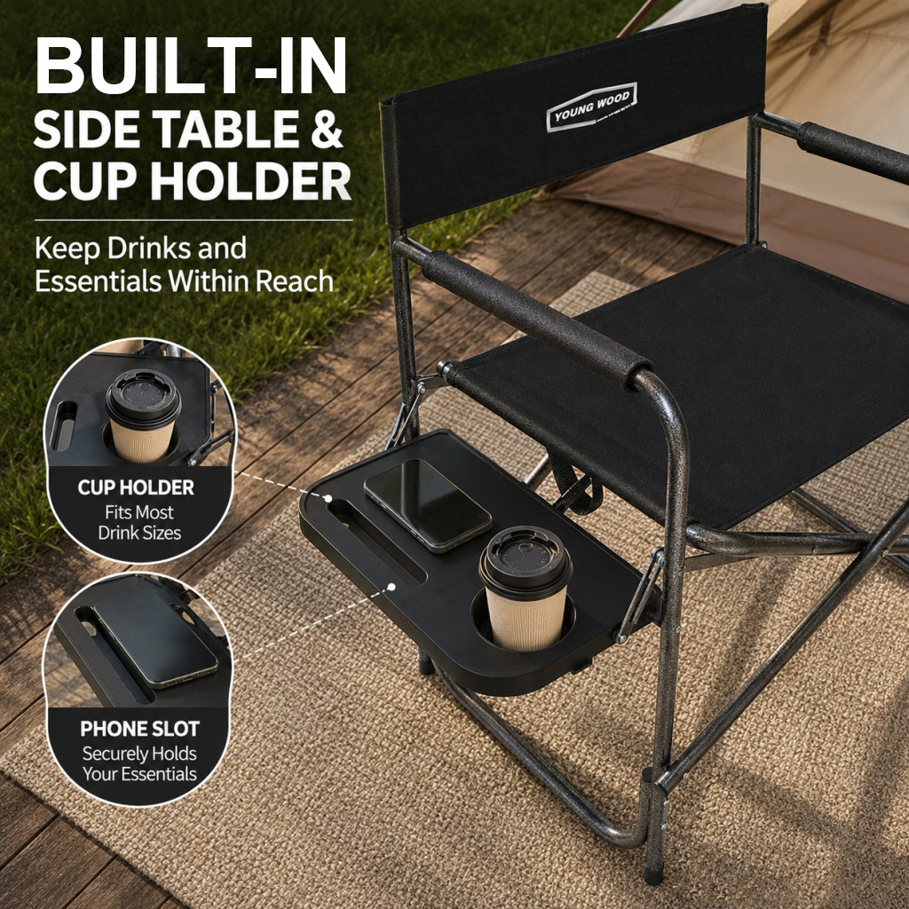 2PCS Portable Outdoor Chair wi - Outdoor Camping Table With Storage ulasan dan harga