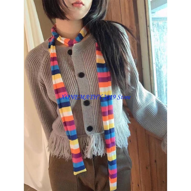 F42F Stripe Pattern Scarf for  - Outdoor Camping Shop ulasan dan harga