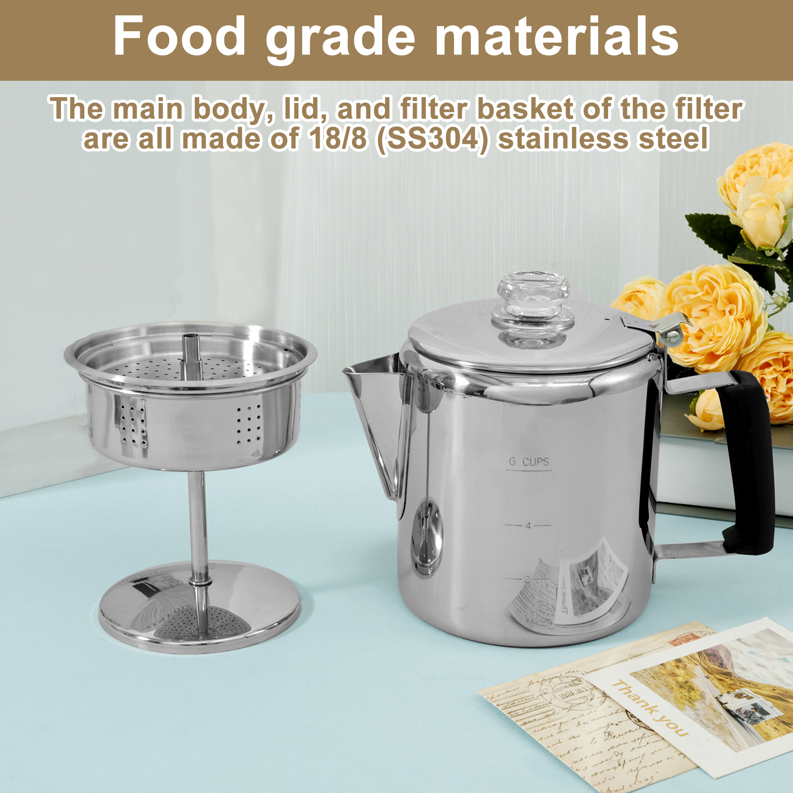 Stainless Steel Coffee Percola - Camp Percolator Coffee ulasan dan harga