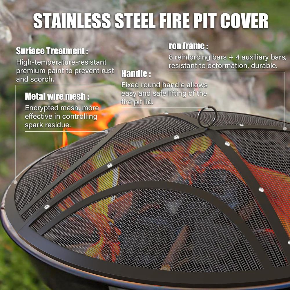 40 Outdoor Fire Pit Mesh Cover - Outdoor Camping Fire Pit ulasan dan harga