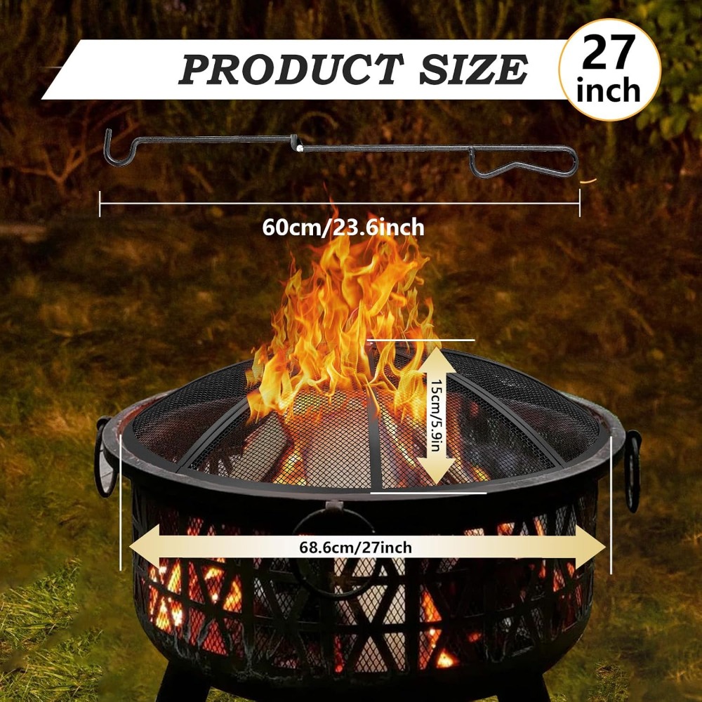 27 Inch Fire Pit Spark Screen  - Outdoor Camping Fire Pit ulasan dan harga