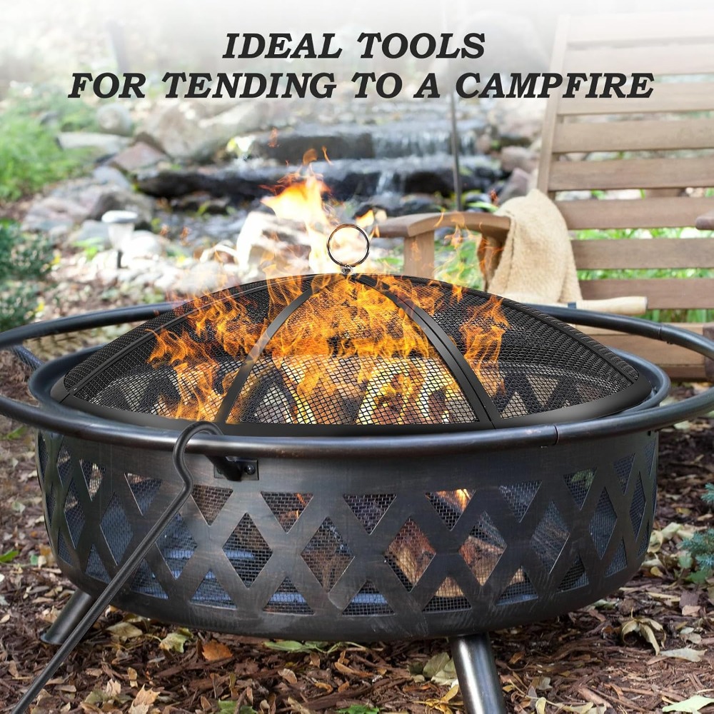 27 Inch Fire Pit Spark Screen  - Outdoor Camping Fire Pit ulasan dan harga