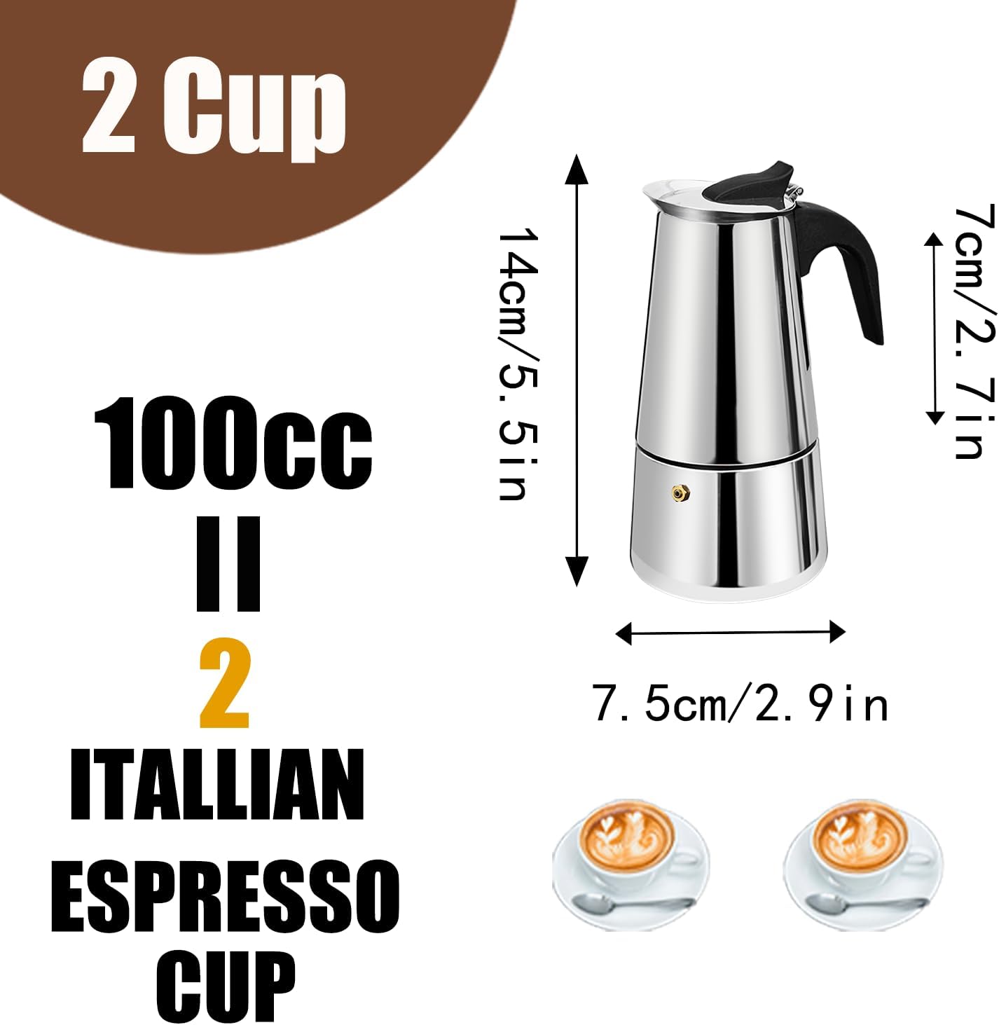 2 Cup Stovetop Espresso Maker  - Camp Percolator Coffee ulasan dan harga