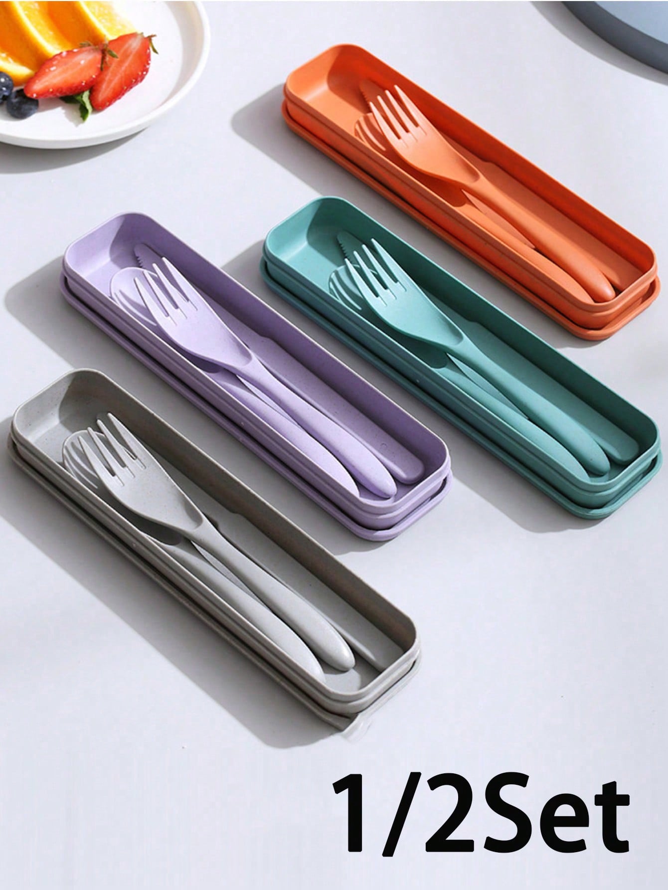 1/2 Sets Reusable Travel Utens - Outdoor Camping Kitchen Set ulasan dan harga