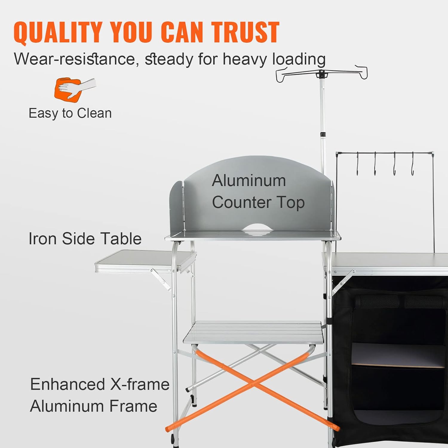Camping Kitchen Table, Folding - Outdoor Camping Table With Storage ulasan dan harga
