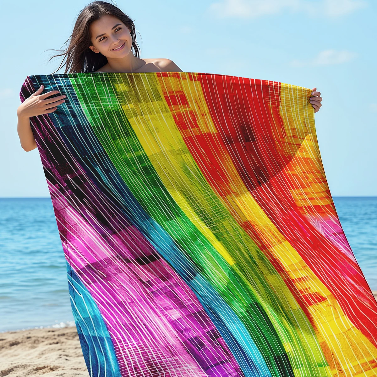 200x240cm Rainbow Beach Mat Sa - Outdoor Camping Mats Large ulasan dan harga