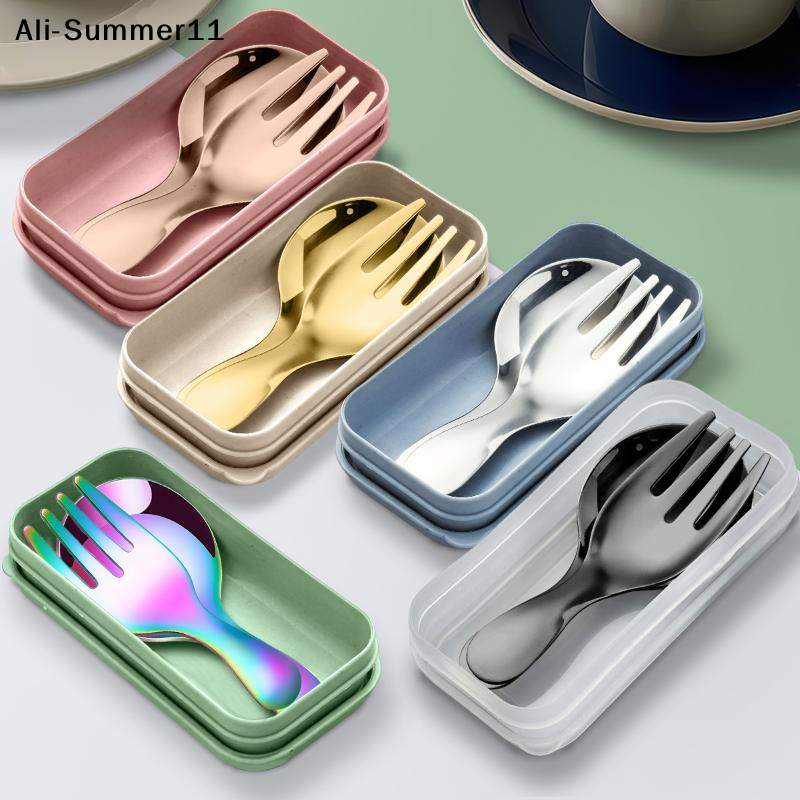【A6L】Steel Tableware Set Spoon - Outdoor Camping Box ulasan dan harga
