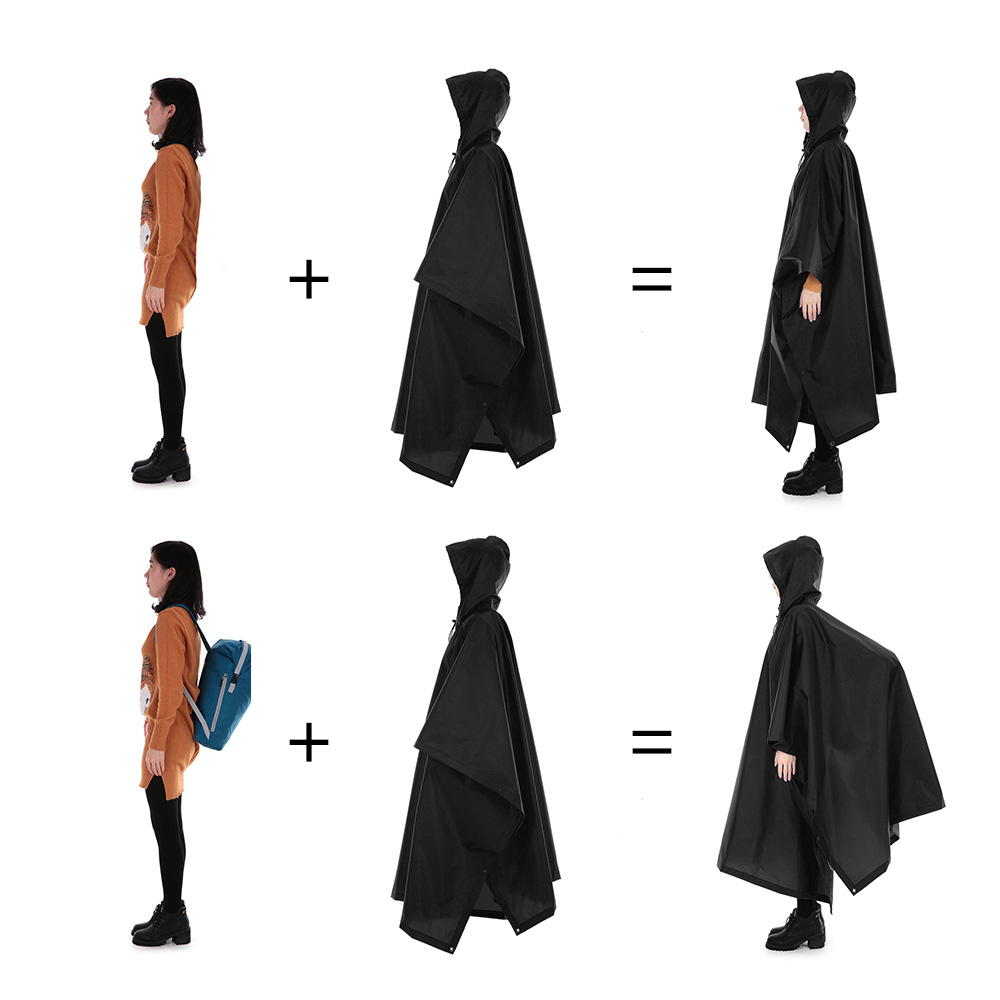 3-in-1 Waterproof Rain Poncho  - Outdoor Camping Mat Waterproof ulasan dan harga